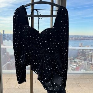 Elegant velvety diamond 💎 studded Self Portrait Top